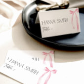 Coquette Roze Bow Bruids Naam Zitplaatsen Plaatskaartje