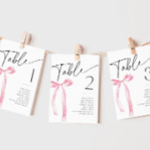 Coquette Roze Bow Bruids Tafel Nummer Plaats Kaart