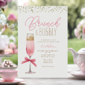 Coquette Roze Bow Brunch & Bubbly Vrijgezellenfees Kaart