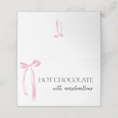 Coquette Roze Bow Buffet Eten Label Plaatskaartje (Buitenkant ongevouwen)