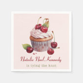 Coquette Roze Bow Cherry Cake Fancy Meisje Estheti Servet (Voorkant)