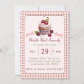 Coquette Roze Bow Cherry Cake Schattige Vrijgezell Kaart (Voorkant)