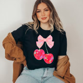 Coquette Roze Bow Cherry T-shirt