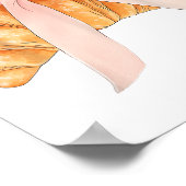 Coquette Roze Bow Croissant Schattige Bakken Baker Poster (Hoek)
