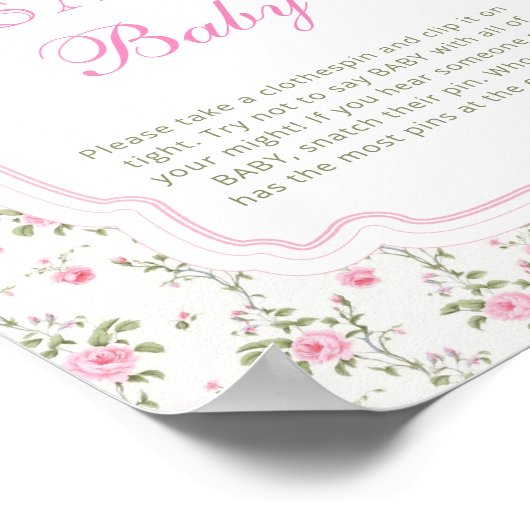 Coquette Roze Bow Dont Say Baby Poster (Hoek)