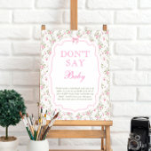 Coquette Roze Bow Dont Say Baby Poster