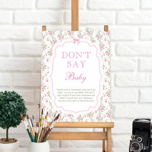 Coquette Roze Bow Dont Say Baby Poster