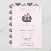 Coquette Roze Bow Een beetje pompoen Herfst Hallow Kaart (Voorkant / Achterkant)