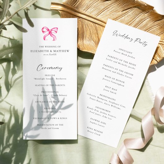 Coquette Roze Bow Eenvoudige Huwelijksceremonie Pr