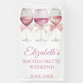 Coquette Roze Bow en wijn Bachelorette Banner