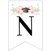 Coquette Roze Bow Gefeliciteerd | AFSTUDEREN Vlaggetjes (Derde vlag)