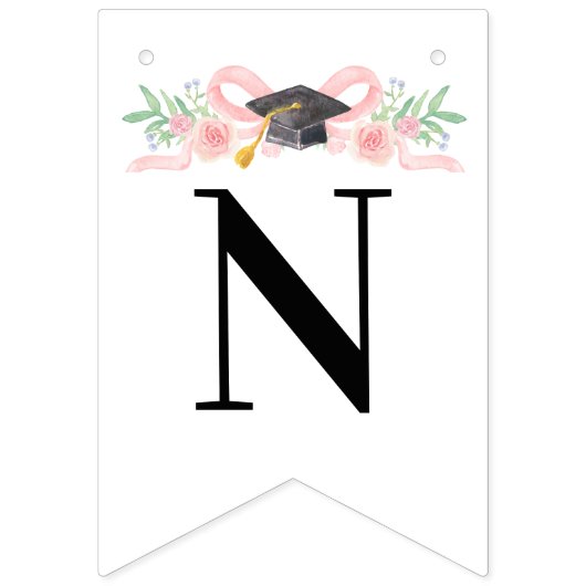 Coquette Roze Bow Gefeliciteerd | AFSTUDEREN Vlaggetjes (Derde vlag)