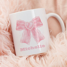Coquette Roze Bow Girly Koffiemok