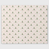 Coquette Roze Bow Kerstboom Cadeaupapier (Vlak)