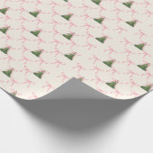 Coquette Roze Bow Kerstboom Cadeaupapier (Hoek)