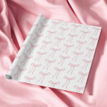 Coquette Roze Bow Lint Tying The Knot Cadeaupapier<br><div class="desc">Coquette Roze Bow Lint Tying The Knot Wrapping Paper</div>