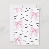 Coquette Roze Bow Little Boo Baby shower Bedankkaart (Achterkant)