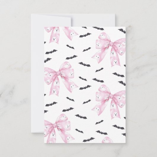 Coquette Roze Bow Little Boo Baby shower Bedankkaart (Achterkant)