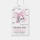Coquette Roze Bow Little Boo Baby shower Cadeaulabel (Voorkant)