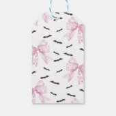 Coquette Roze Bow Little Boo Baby shower Cadeaulabel (Achterkant)