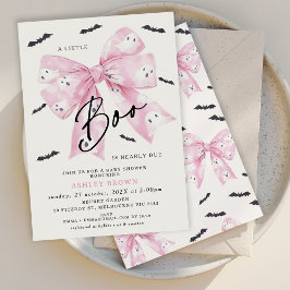 Coquette Roze Bow Little Boo Baby shower Kaart