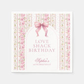  Coquette Roze Bow Love Shack Verjaardag Servet (Voorkant)