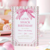 Coquette Roze Bow Love Shack Verjaardagsfeestje Kaart