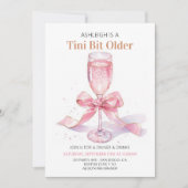 Coquette Roze Bow Martini Verjaardag Kaart (Voorkant)