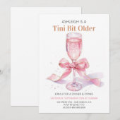 Coquette Roze Bow Martini Verjaardag Kaart (Voorkant / Achterkant)