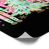 Coquette Roze Bow Notenkraker Kerstboom Preppy Poster (Hoek)