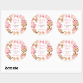 Coquette Roze Bow Pompoen Baby shower Dank u Ronde Sticker (Vel)