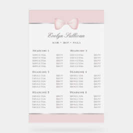 Coquette Roze Bow prijslijst Acryl Bord