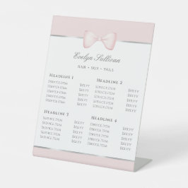 Coquette Roze Bow prijslijst Reclamebord Met Voetstuk