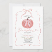 Coquette Roze Bow Pumpkin Baby shower Kaart (Voorkant)