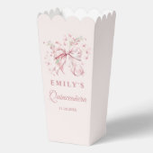 Coquette Roze Bow Quinceanera Sweet 16 Popcorn Bedankdoosjes (Achterkant)