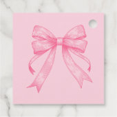 Coquette Roze Bow Retro Meisje Baby shower Bedankjes Labels (Achterkant)