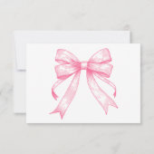 Coquette Roze Bow Retro Meisje Baby shower Bedankkaart (Achterkant)
