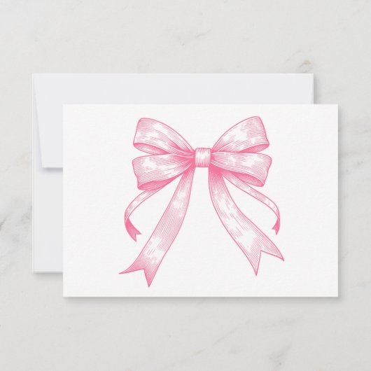 Coquette Roze Bow Retro Meisje Baby shower Bedankkaart (Achterkant)