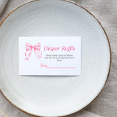 Coquette Roze Bow Retro Meisje Baby shower Luier Informatiekaartje
