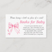 Coquette Roze Bow Retro Meisje Boek voor Baby show Informatiekaartje (Voorkant)
