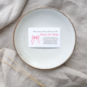 Coquette Roze Bow Retro Meisje Boek voor Baby show Informatiekaartje