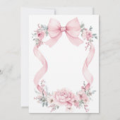 Coquette Roze Bow Rozen Flowers Vrijgezellenfeest Kaart (Achterkant)