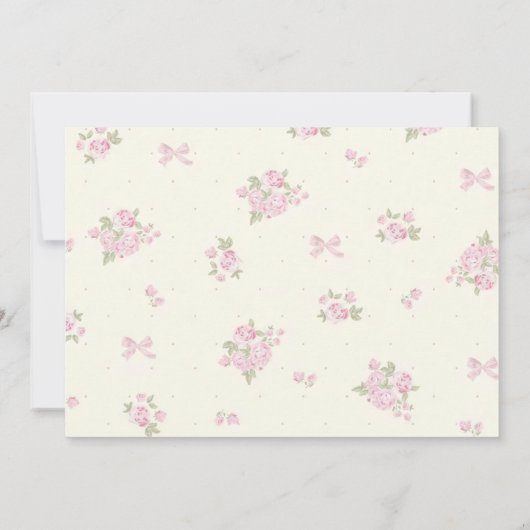 Coquette Roze Bow Verjaardagsfoto Dank u kaart (Achterkant)