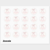 Coquette Roze Bow Vrijgezellenfeest Favoriet Ronde Sticker (Vel)