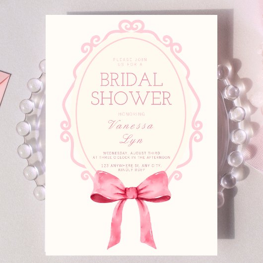 Coquette Roze Bow Vrijgezellenfeest Girly Kaart