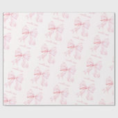Coquette Roze Bow Wrapping Paper Cadeaupapier (Vlak)
