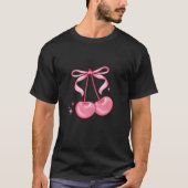 Coquette Roze Cherry Bow Esthetische Schattigee Tr T-shirt (Voorkant)
