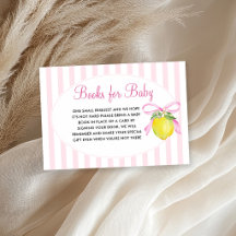 Coquette Roze Citroen Baby Shower Boeken voor Baby