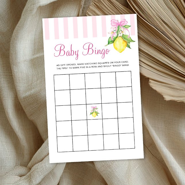 Coquette Roze Citroenen Baby Bingo Spel (Creator heeft geüpload)