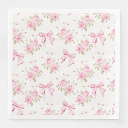 Coquette Roze Cottage Roos Servet (Voorkant)